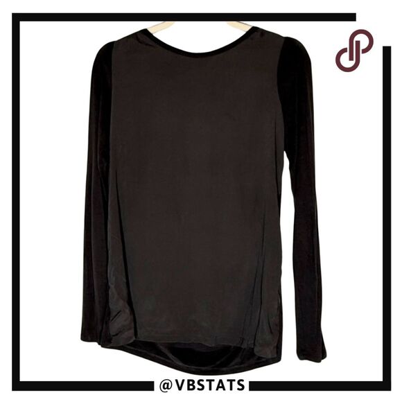 Theory Women's Clera Open Drape Back Silk Blend Long Sleeve Top Gray Size Small - Picture 1 of 9